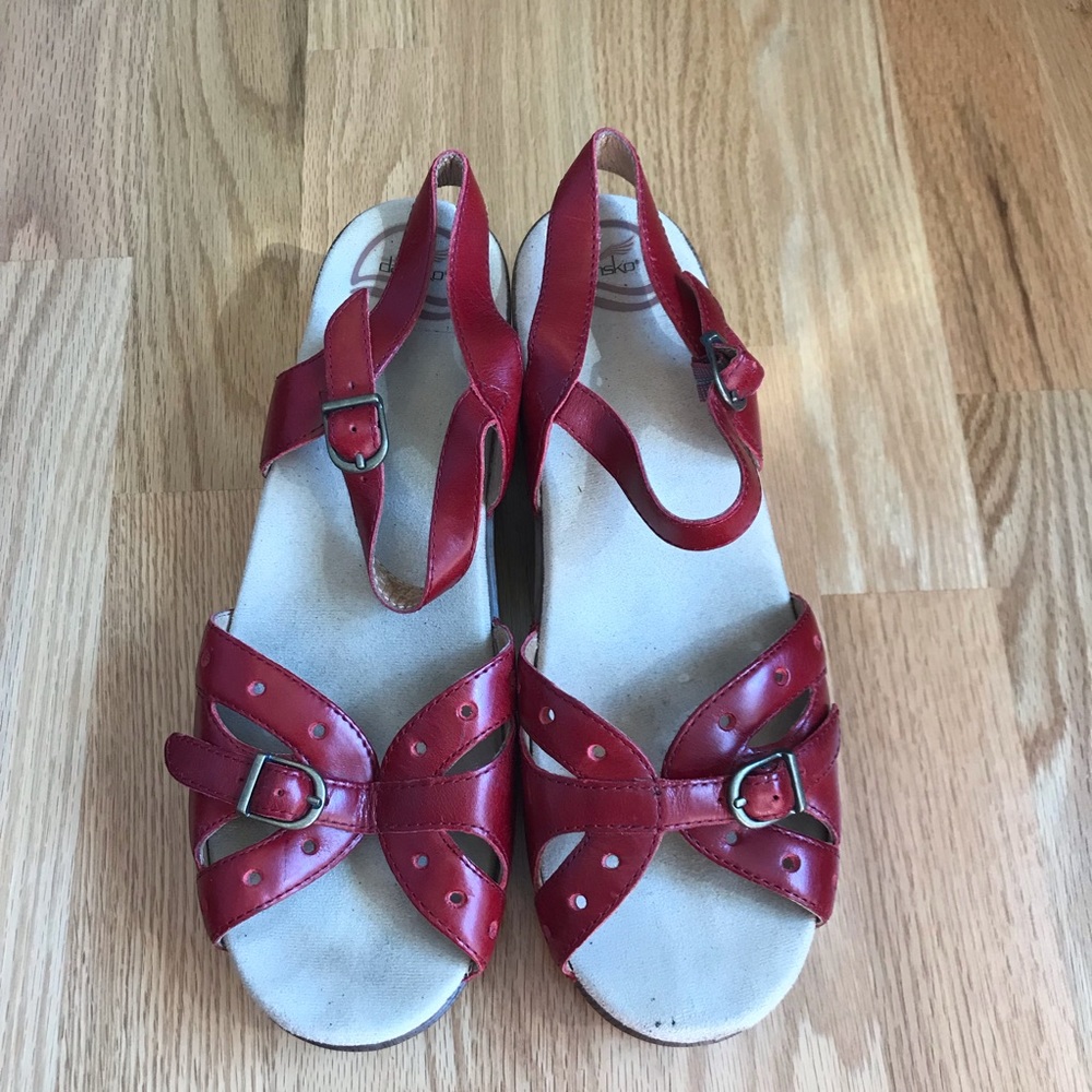 Dansko red sandals, size 42.